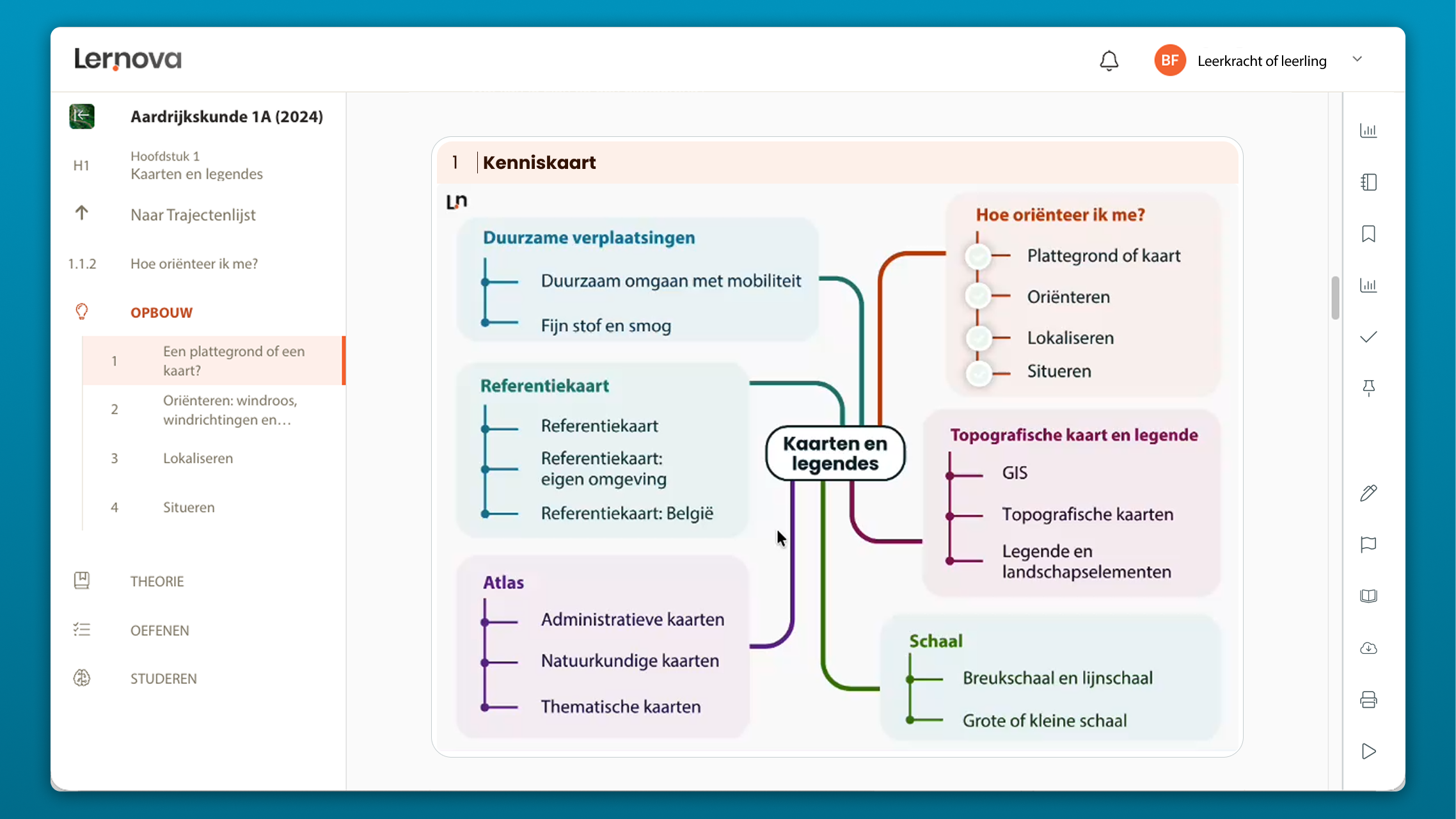 Kenniskaart in Aardrijkskunde