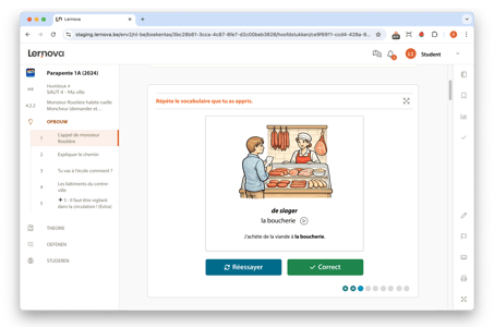 Vocabulaire en répétition