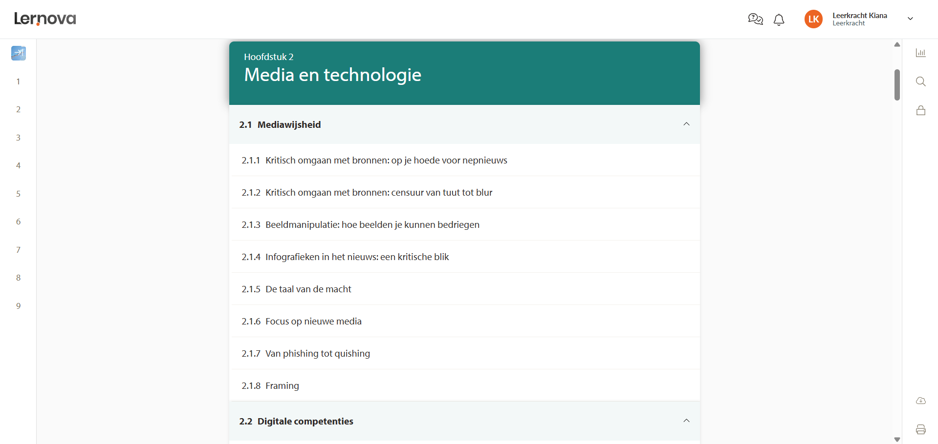 Inhoudsopgave Media en technologie Lernova Flex